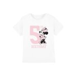 T - shirt 5me anniversaire motif minnie mouse coton disney blanc