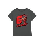 T - shirt 6me anniversaire coton charbon