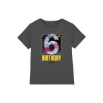 T - shirt 6me anniversaire motif aile - x style espace coton star wars charbon