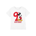 T - shirt 9ème anniversaire motif mickey mouse coton disney blanc T - shirt 9ème anniversaire motif mickey mouse coton disney blanc