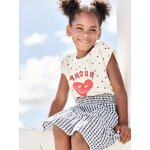 T - shirt amour  pois fille cru