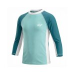 T - shirt anti - uv gar�on : f�roce blanc / vert / bleu