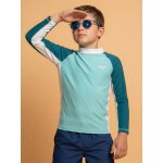 T - shirt anti - uv gar�on : f�roce blanc / vert / bleu