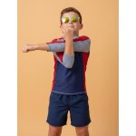 T - shirt anti - uv gar�on : r�gate bleu / rouge