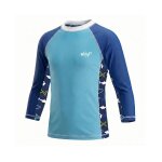 T - shirt anti - uv gar�on : requin bleu clair