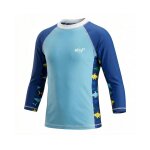 T - shirt anti - uv gar�on : requin bleu marine