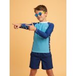 T - shirt anti - uv gar�on : requin bleu marine