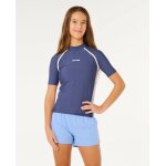 T - shirt anti - uv surf revival manches courtes fille navy