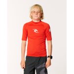 T - shirt anti - uv waves manches courtes gar�on lava red