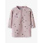 T - shirt de bain fille anti - uv manches longues name it mauve