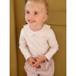 T - shirt bb col brod manches longues beige clair