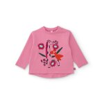 T - shirt b�b� fille en jersey � imprim� floral et motif girafe rose