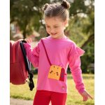 T - shirt b�b� fille en jersey � volants au design ludique rose