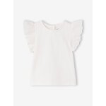 T - shirt b�b� fille manches courtes blanc