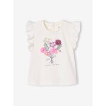 T - shirt b�b� fleurs en relief vanille