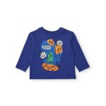 T - shirt b�b� gar�on en jersey � imprim� ludique et mati�re confortable bleu