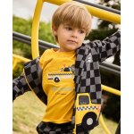 T - shirt b�b� gar�on manches longues en jersey avec motif voiture jaune