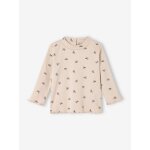 T - shirt b�b� imprim� manches longues beige chin�