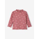T - shirt bb imprim manches longues vieux rose