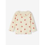 T - shirt b�b� imprim� de petits coeurs vanille