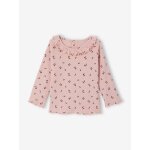 T - shirt b�b� imprim� de petits coeurs vieux rose