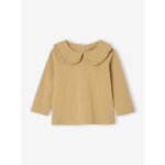 T - shirt b�b� manches longues col claudine ocre