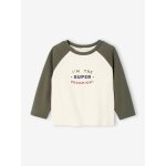 T - shirt bébé manches longues avec imprimé placé devant kaki T - shirt bébé manches longues avec imprimé placé devant kaki