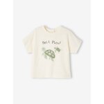 T - shirt b�b� motif animalier manches courtes beige