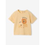 T - shirt b�b� motif animalier manches courtes jaune d'or