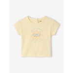 T - shirt b�b� � motif en coton bio jaune pastel