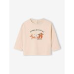 T - shirt bb nol motif traineau manches longues vanille