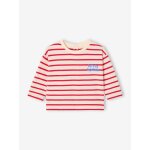 T - shirt b�b� ray� pressionn� dos rouge