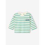 T - shirt b�b� ray� pressionn� dos ray� vert