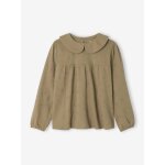 T - shirt blouse en broderie anglaise fille manches longues olive T - shirt blouse en broderie anglaise fille manches longues olive
