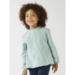 T - shirt blouse fille détails en macramé manches longues vert clair uni T - shirt blouse fille détails en macramé manches longues vert clair uni