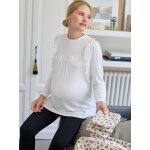 T - shirt blouse de grossesse volants en broderie anglaise cru