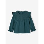 T - shirt brod bb  manches longues bleu canard