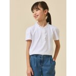 T - shirt � col froufrou - collection junior ecru
