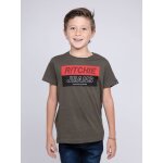 T - shirt col rond pur coton jadamix gar�on kaki