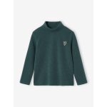 T - shirt col roulé maille fantaisie fille vert émeraude T - shirt col roulé maille fantaisie fille vert émeraude