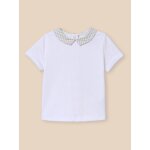 T - shirt col en seersucker en coton biologique carreaux bleu