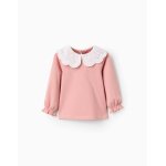 T - shirt avec col À volants en broderie anglaise rose T - shirt avec col À volants en broderie anglaise rose