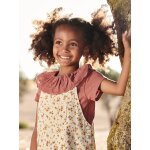 T - shirt  collerette en broderie anglaise fille vieux rose