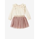 T - shirt à collerette en broderie anglaise et jupon tulle bébé fille écru T - shirt à collerette en broderie anglaise et jupon tulle bébé fille écru