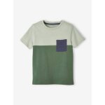 T - shirt coloblock garon manches courtes kaki
