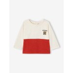 T - shirt colorblock bb garon en coton bio rouge