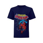 T - shirt coton amazing spider - man bleu marine
