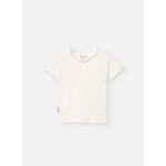 T - shirt en coton avec bordure au col et aux manches blanc