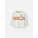 T - shirt en coton avec dessin frontal beige