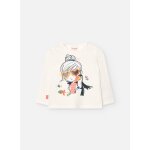T - shirt en coton avec dessin frontal blanc